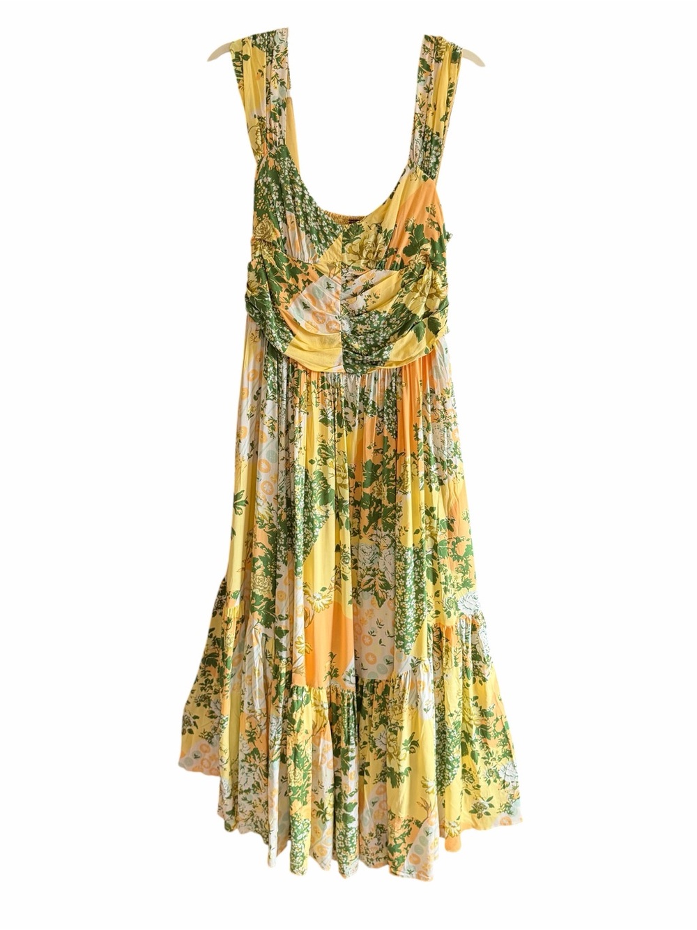 FREE PEOPLE Sasha Dress Maxi Lemon Combo L - Picture 5 of 16
